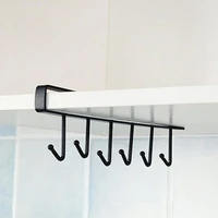iron 6 hooks storage shelf easy installation iron punch free u shape storage hook bathroom kitchen organizer rack holder