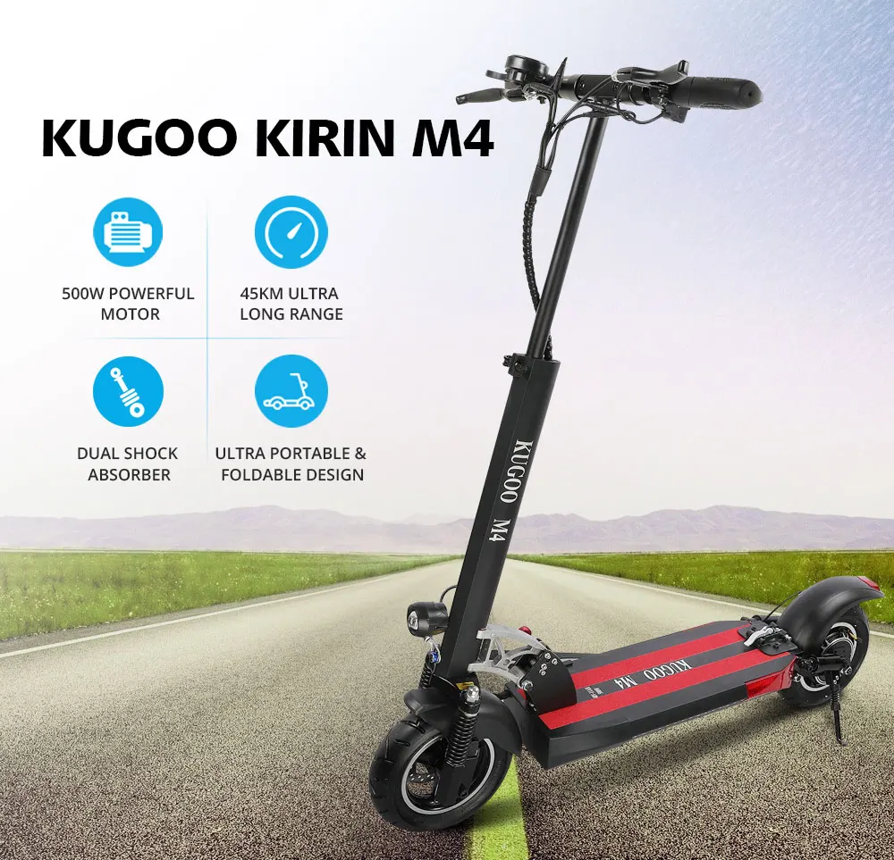 ЕС Стоковая KUGOO KIRIN M4 складной электрический скутер 500 Вт Мотор 48В 11Ah Max Скорость 43 км/ч постоянного тока для взрослых kick самокат с сиденьем