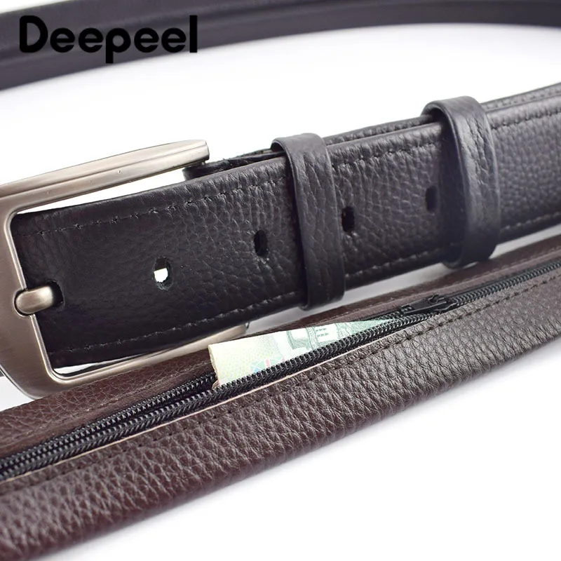 Ремень Deepeel мужской из воловьей кожи 1 шт. 110-130 см на молнии | Аксессуары для одежды