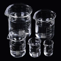 5pcs set 5ml 10ml 25ml 50ml 100ml laboratory supplies borosilicate glass 3 3 beaker heat resistant glass beaker