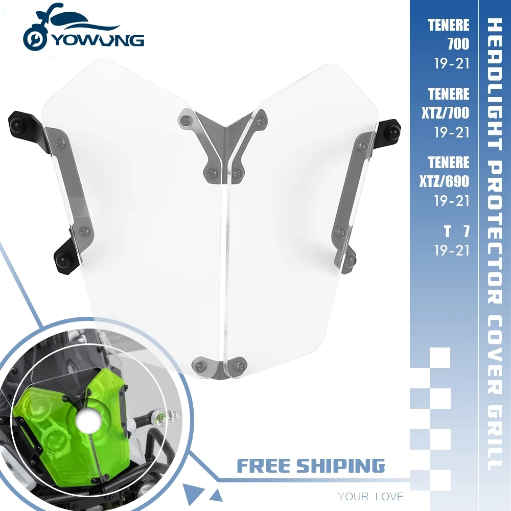 

Motorcycle For Yamaha Tenere 700/XTZ 700 XTZ690 T7 2019-2021Headlight Protector Grille Guard Cover Protection Grill Accessories