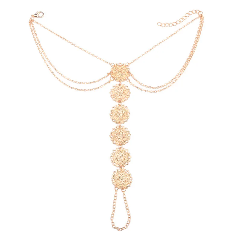 Летние популярные новые модные ювелирные изделия для ног Металлический Золотой