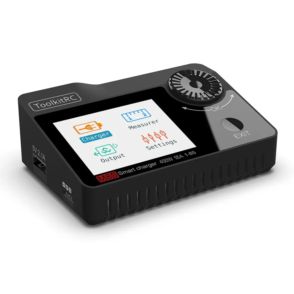 New ToolkitRC M8S 400W 18A 2.4 TFT inch Color LCD Screen Balance Charger Discharger for 2S - 8S Lipo For Rc racing drone battery