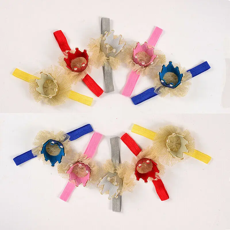 Baby Girls Flower Hairband Soft Headband Gifts Crown Headwear Tiara Party Hair Accessories | Детская одежда и обувь