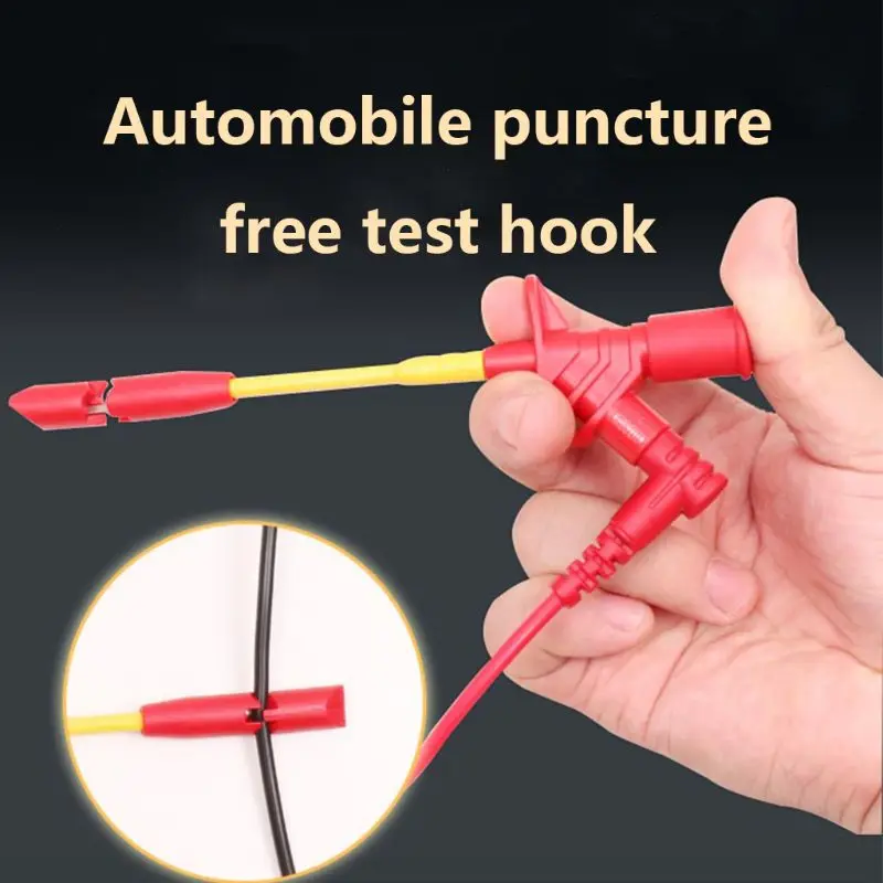 

10A Professional Piercing Needle Test Clips Multimeter Testing Probe Hook With 4mm Socket Automotive Car Test Clip