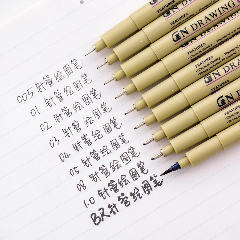 7 шт./компл. Guangna ручка Pigma Micron иглы чертежная Sakura же Тип Лот 005 01 02 03 04 05 08 маркер для