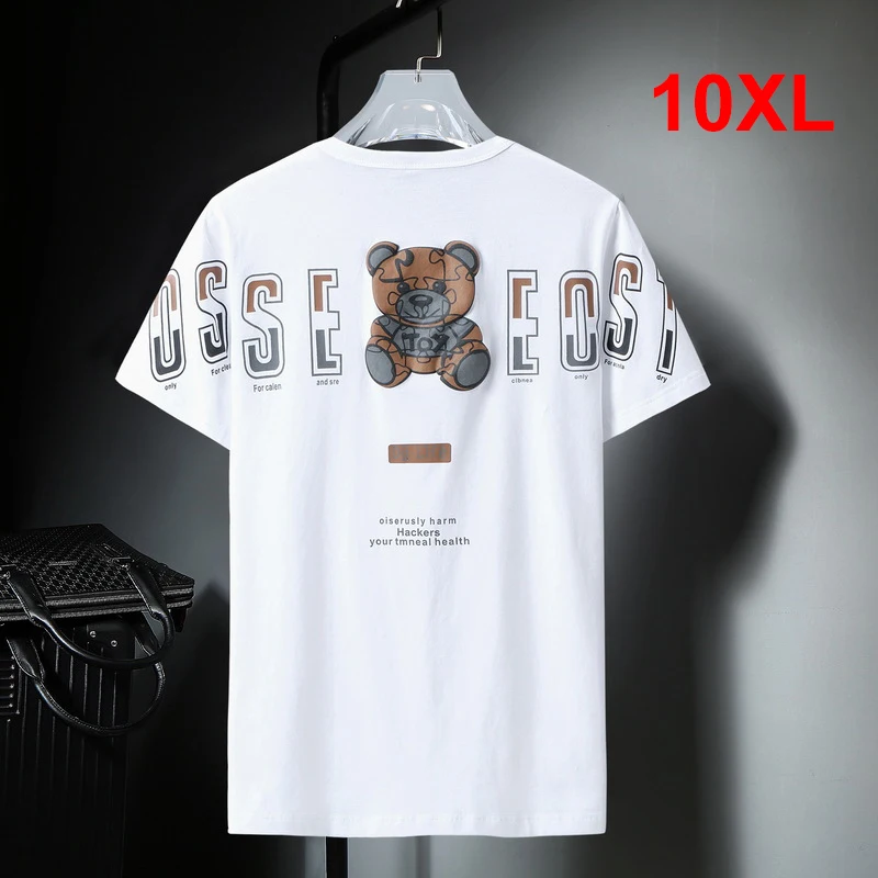Мешковатая футболка 10XL размера плюс мужская летняя с коротким рукавом модная