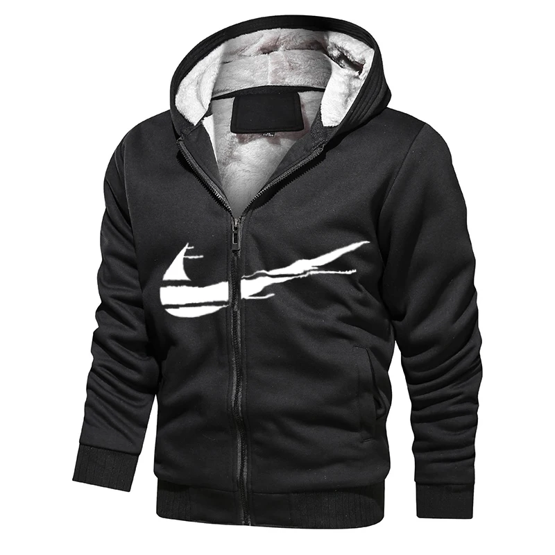 

Новая Осенняя модная толстовка, мужское теплое флисовое пальто IКNIKEС, мужские брендовые толстовки с капюшоном, свитшоты 7XL