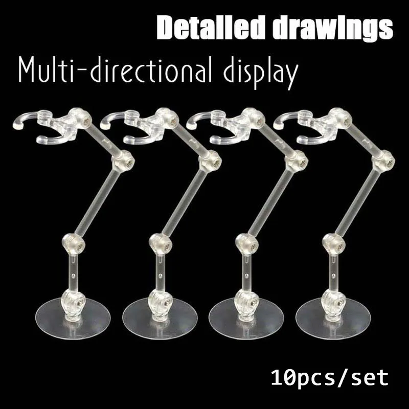 

10 Pcs Doll Stands Figure Display Bracket Action Base For 1/144 SHF Saint Sic Robot Model Effect Stage Act Suit