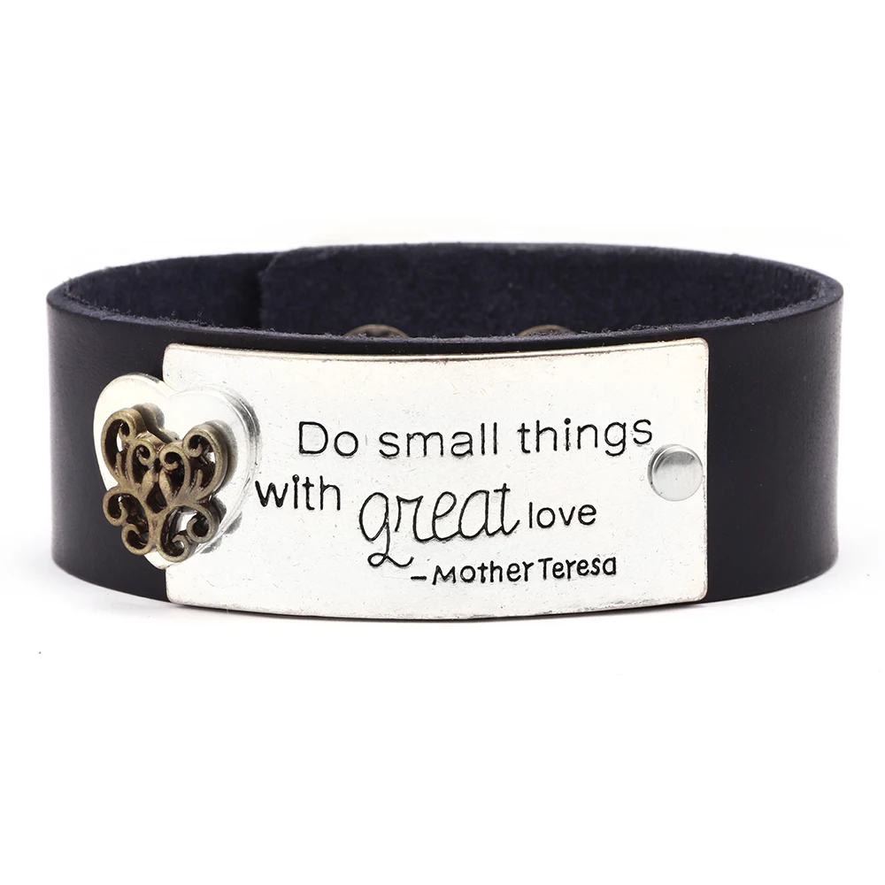 2019 Новые поступления сплав браслеты с буквами Ретро стиль широкая кожа для