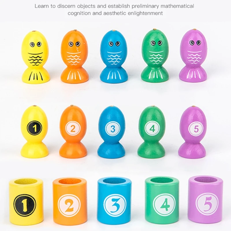 

Children Wooden Toys Magnetic Fishing Insect Catching Baby Kids Educational Parent-child Game
