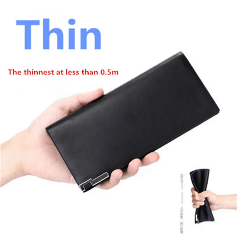 Мужской ультратонкий кошелек мужские кошельки мужской клатч длинные кожаные с