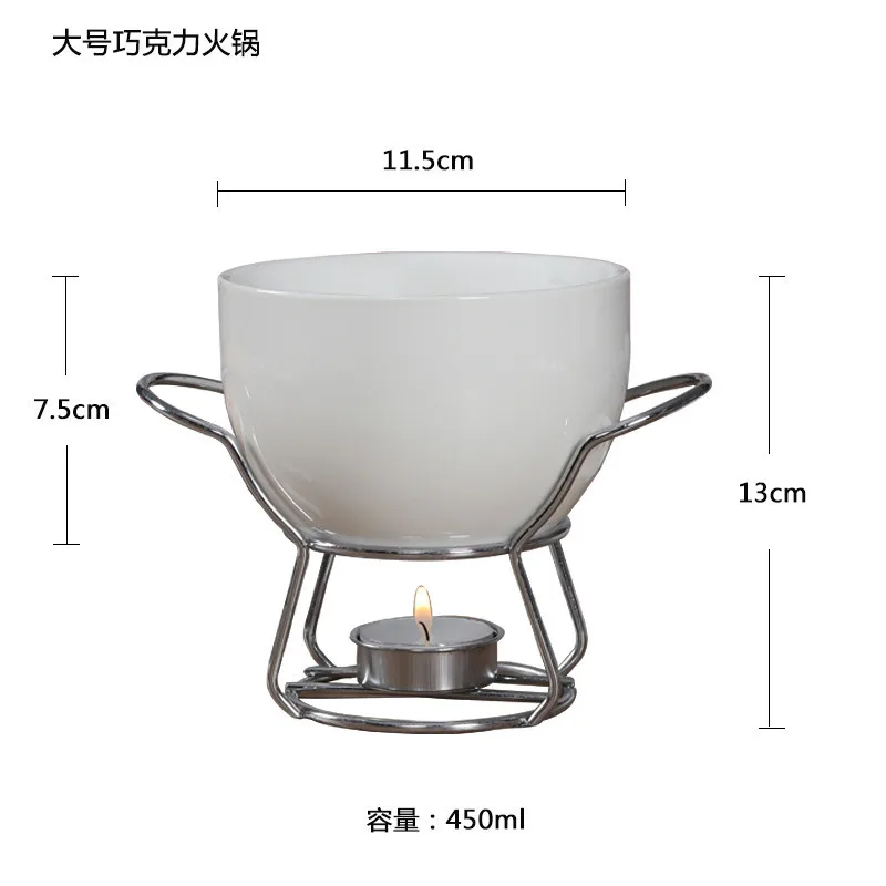 Керамический набор для фондю грелка сыра шоколадный горшок на металлической