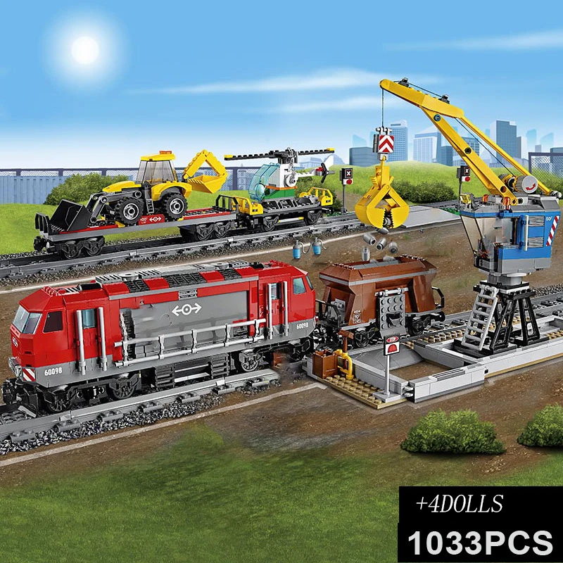 

DIY City Remote Control Heavy Haul Rail Vehicle Train Building Blocks Education Toys For Boys Kids Christmas Gifts For Childrens