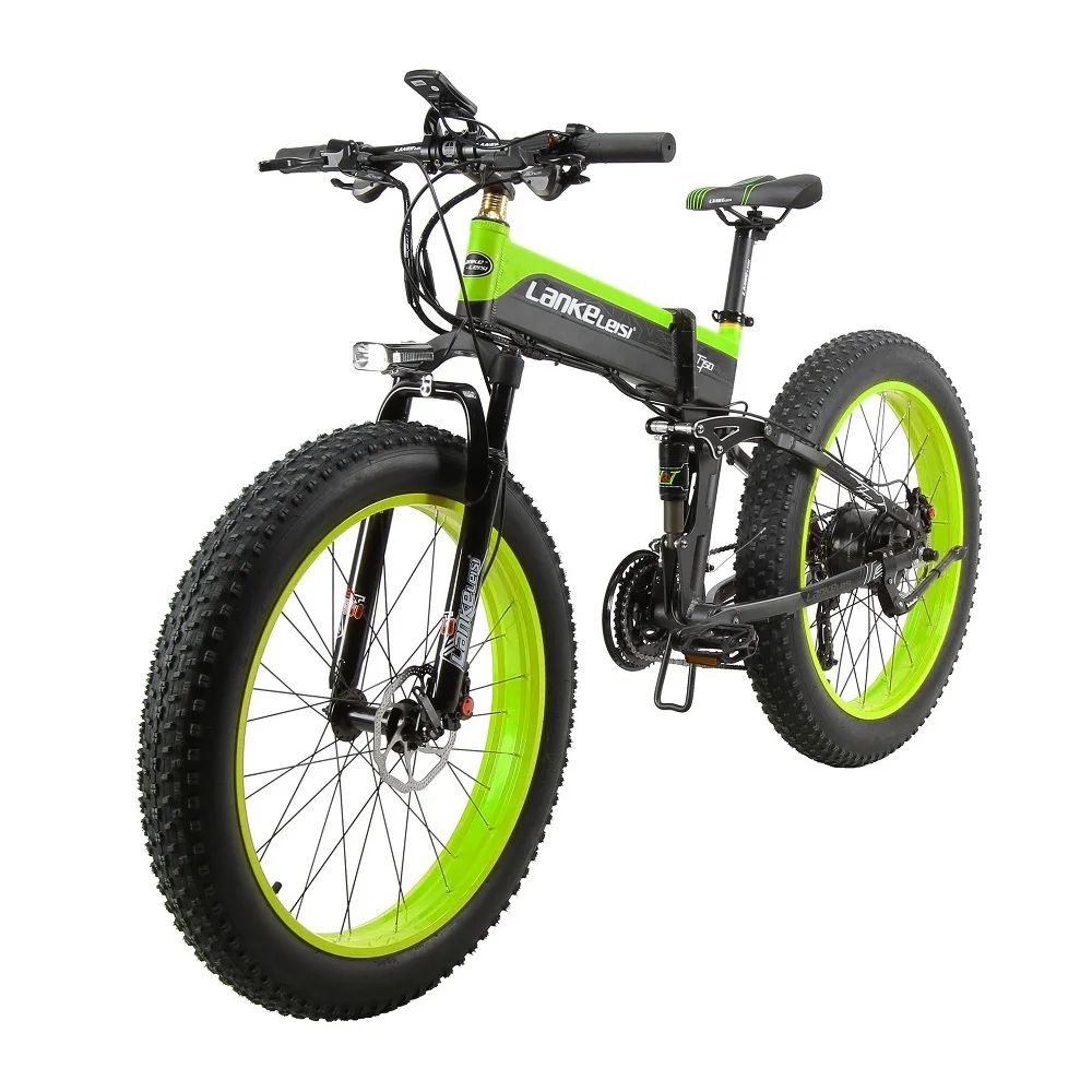 Verkauf Hohe Qualität 26x 4,0 Zoll Fett Reifen Elektrische Bike Fahrrad 1000W Fett Reifen Klapp E-bike Mit 48V 14,5 AH Panasonic Lithium-Batterie