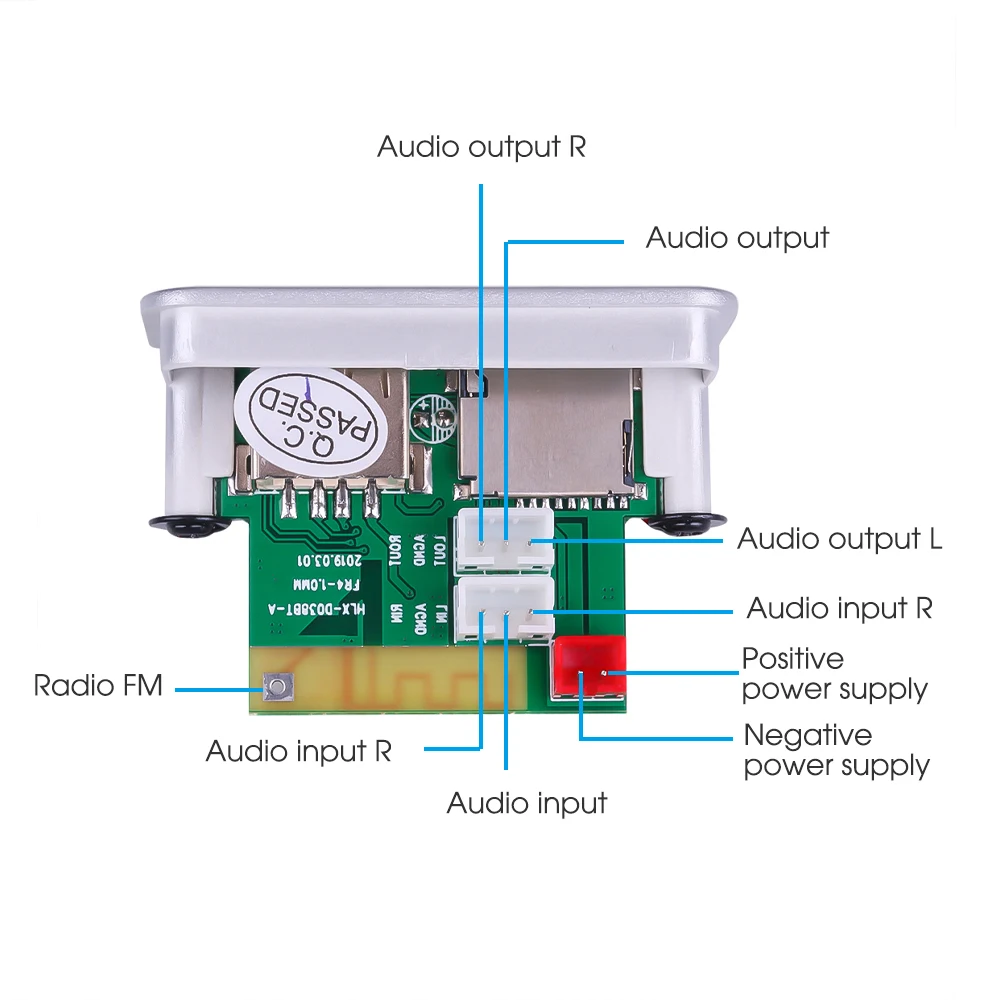 Kebidu 12 В мини беспроводной Bluetooth 5 0 MP3 декодер плата аудио модуль WMA Поддержка USB FM TF