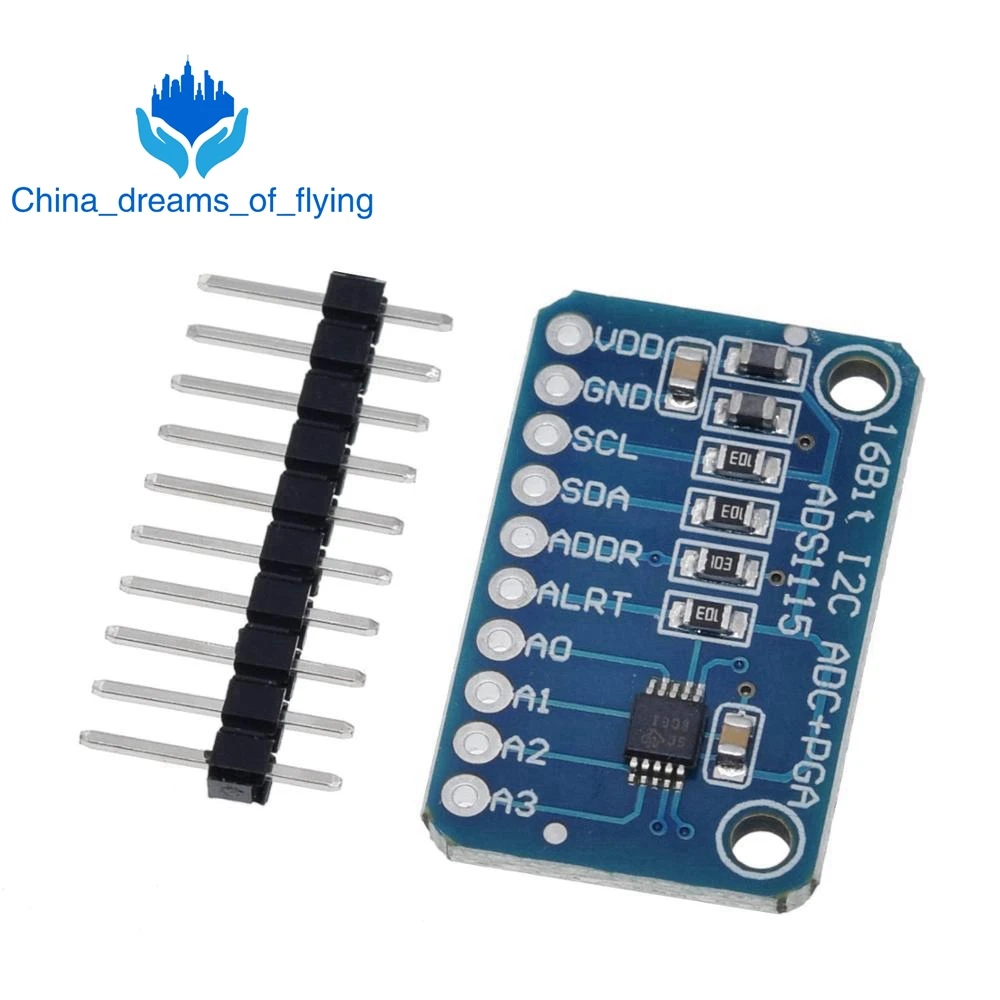 TZT 16 бит I2C ADS1115 модуль ADC 4-канальный с усилителем Pro Gain RPi | Электронные компоненты и