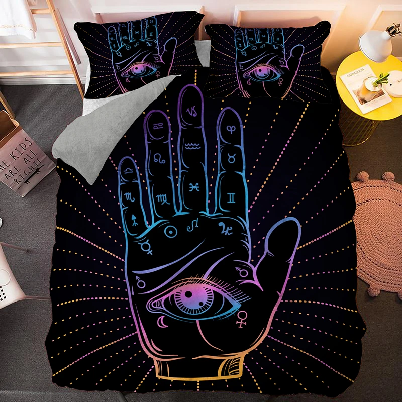 

Home Textile Devil's Eyes Bedding Sets HD 3D Duvet Cover With Pillowcases Polyester Bed Set 2/3pcs Art Print Soft Bedclothes