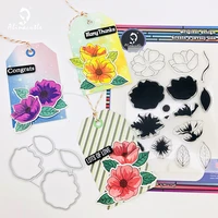 alinacutle clear stamp layered flower leaves scrapbooking handmade card album paper craft rubber transparent silicon stamps