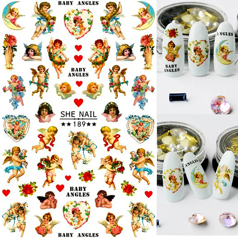 

2PCS adhesive flower nail art decorations sticker decals manicure nails stickers accesorios designer supplies tool