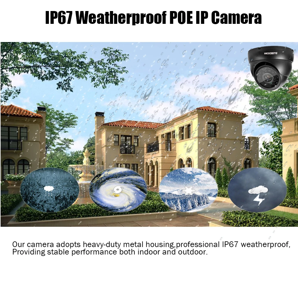 POE NVR 8CH Full HD комплект безопасности 24 шт. Инфракрасные светодиоды IP система наблюдения ссtv комната/вилла улица купольная камера видео набор для наблюдения