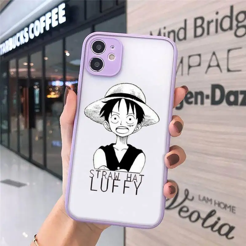 

Anime Cute One Piece Luffy Phone Case matte transparent For iphone 7 8 11 12 plus mini x xs xr pro max cover