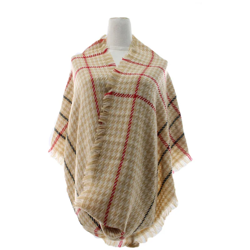 Модный дизайнерский зимний женский шарф шарфы в клетку теплые шали унисекс из