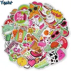 Наклейки Kawaii для детей, 50 шт., мультипликационные стикеры для детей, мотоцикл, велосипед, бампер, скейтборд, гитара, винил, сделай сам, ПВХ