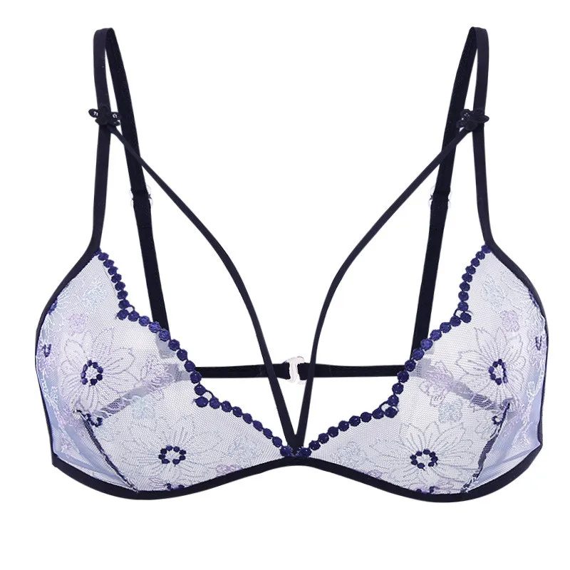 Сексуальный комплект с бюстгальтером и трусиками кружевной сетчатый вышивкой