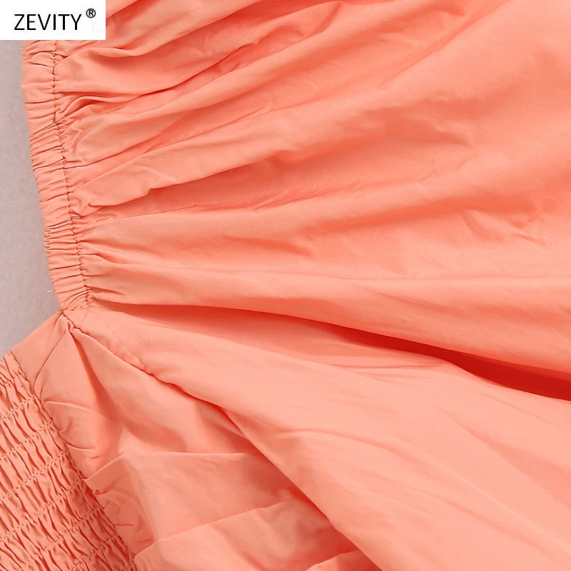 Женская однотонная плиссированная блузка с рукавами-фонариками и оборками