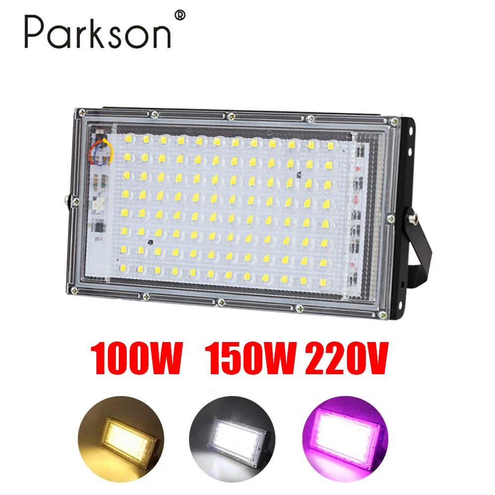 

150W 100W LED Flood Light AC 220V 230V 240V LED Floodlight Outdoor Street Lamp Spotlight IP65 Waterproof Landscape Lighting