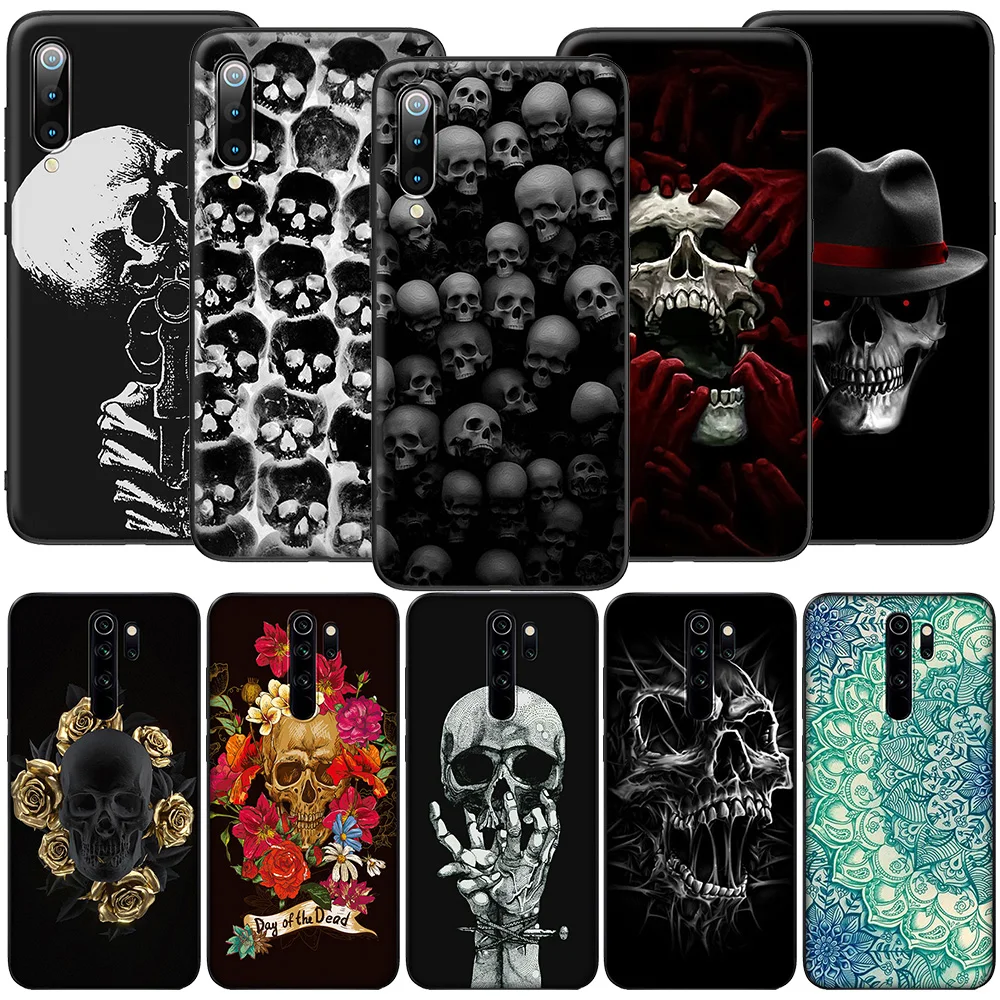 Чехол из мягкого силикона GX93 "Жуткий череп" для Redmi Note 4X 5 5A Prime 6 6A 7 7A 8 8A 8T 9 9A 9C 9S Pro Lite