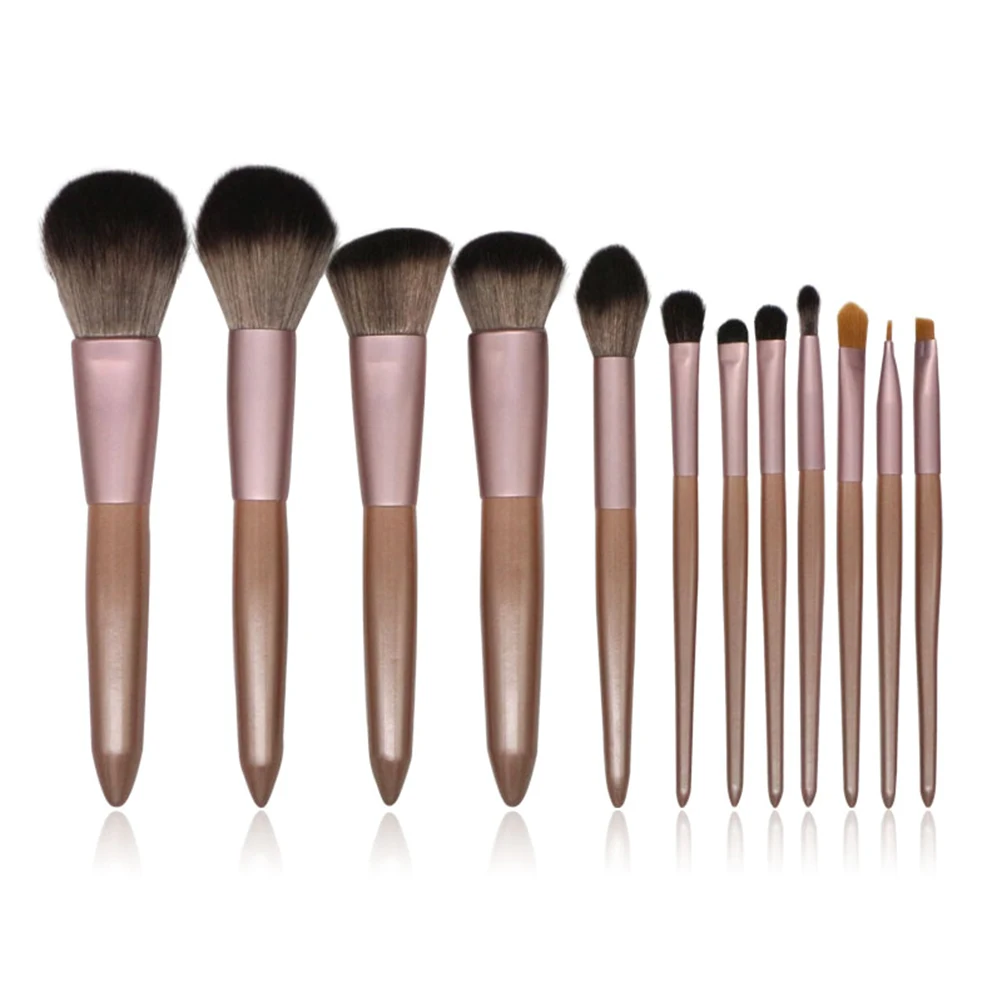 

12 Pcs Professional Makeup Brushes Synthetic Foundation Brush Powder Concealers Eye Shadows Cosmetic Fashion Makeup Brush Set