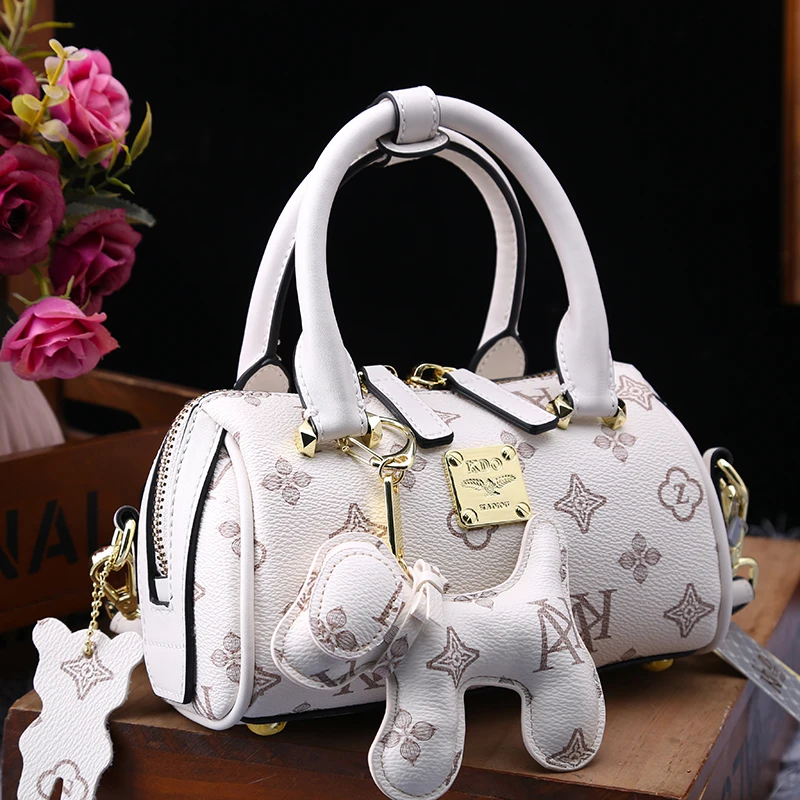 

Top Quality Luxury Brand 2021 New Fashion Printed Genuine Leather All-match Handbag Casual Shoulder Boston Pillow Bag Sac A Main