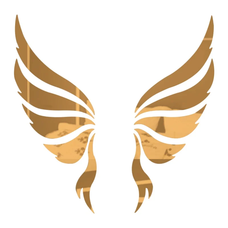 Зеркальные наклейки ангельские крылья самоклеящиеся акриловые настенные 3d