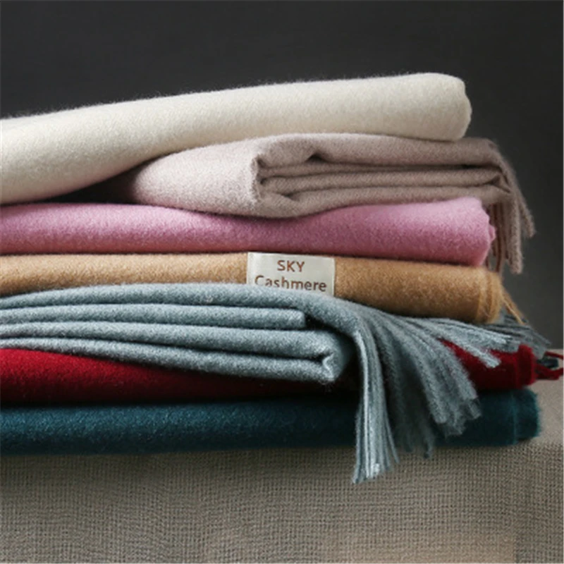 

Girita Winter Men's Women's Scarves Luxury Brand Scarf Unisex Female Male Wool Sky Cashmere Scarf Pashmina Tassels Wrap Shawl