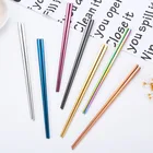 Оригинальные китайские металлические палочки для еды, портативные кухонные аксессуары Kawai, столовые приборы, 1 пара