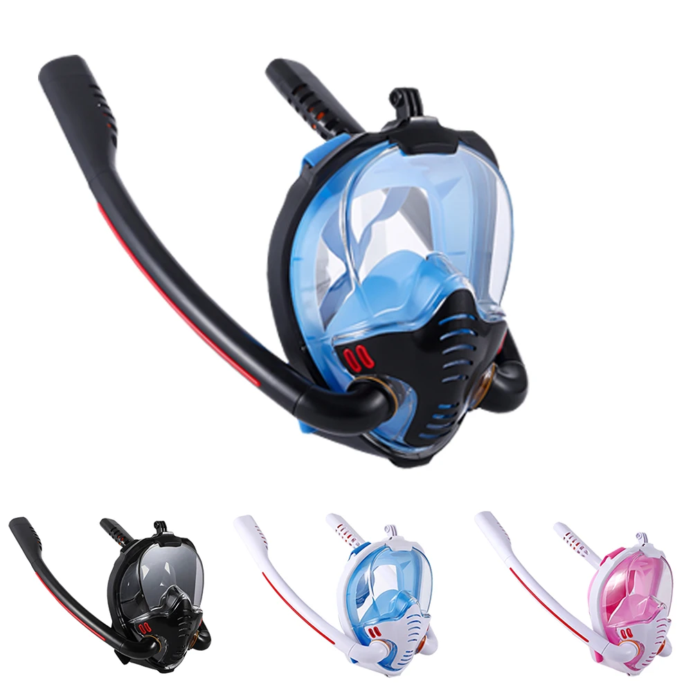 

Swimming mask Full Face Adult Snorkel Mask Double Breath Mascara Tube Scuba Diving Goggles Spearfishing Diving Equipment