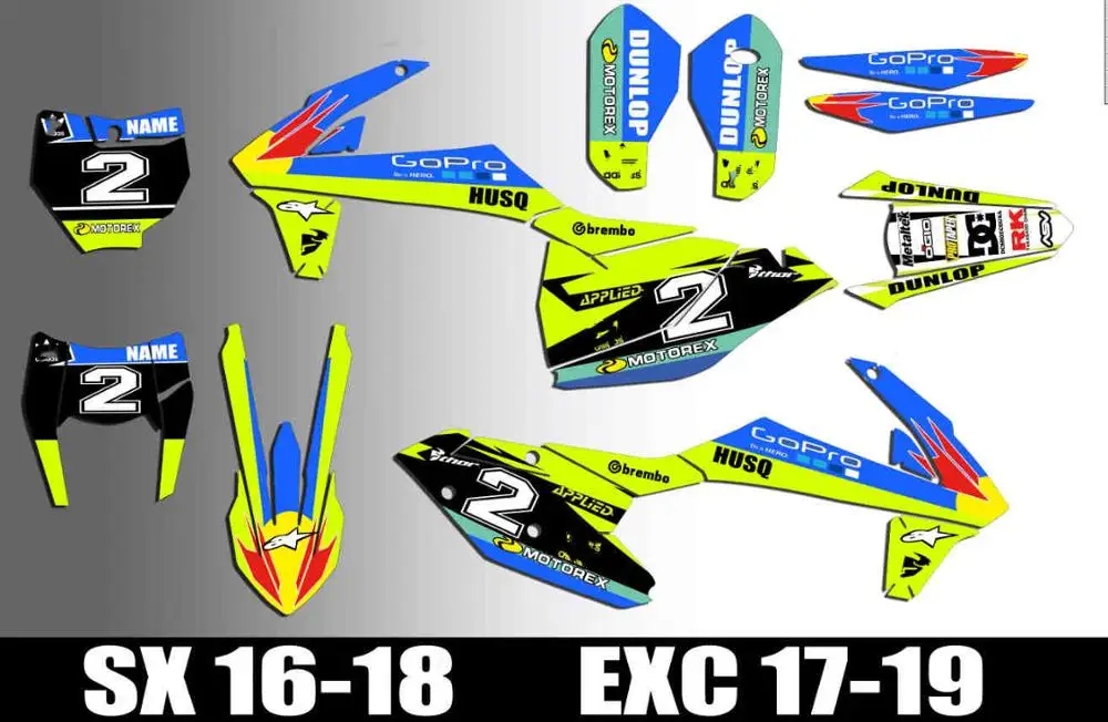 Полный набор графических фонов для мотоцикла наклейки Набор наклеек KTM EXC EXCF XCW 2017
