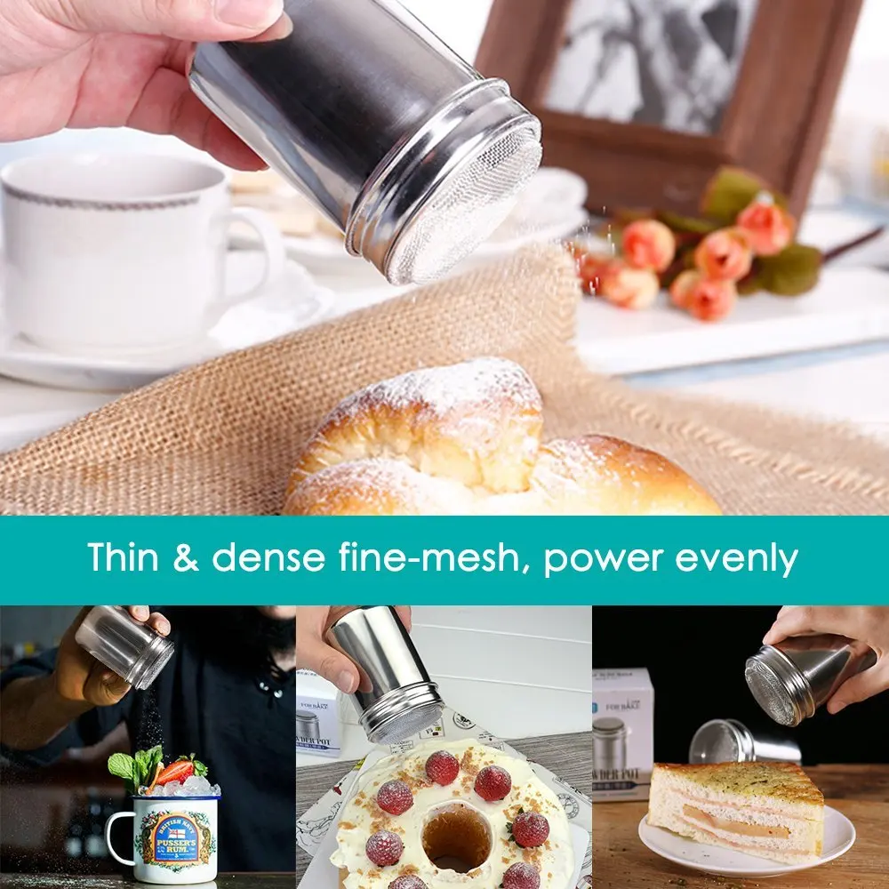 8/16pcs Cappuccino Cafe Mold Coffee Printing Assembly Stainless Steel Chocolate Shaker Cocoa Flour Sifter Home Tools D30 | Дом и сад