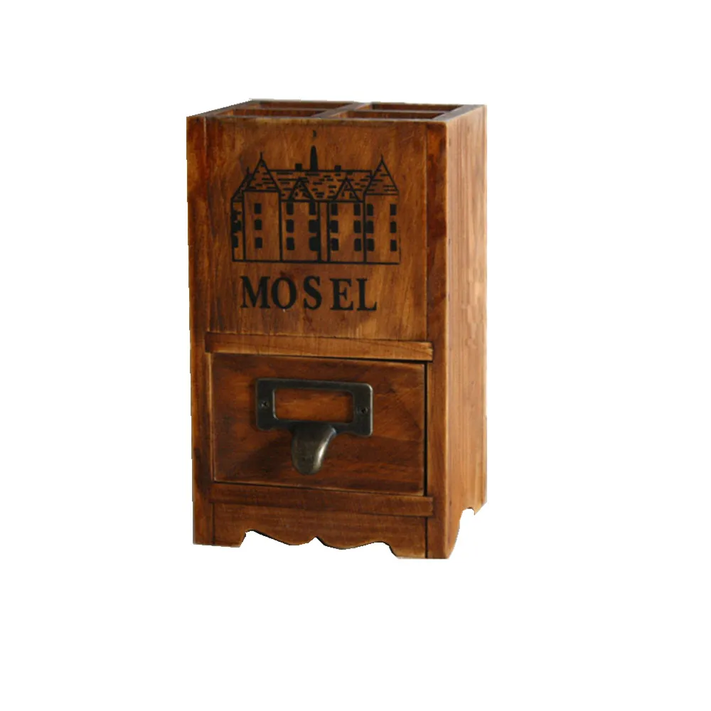 Деревянная коробка для хранения дома и офиса деревянная контейнер ручки