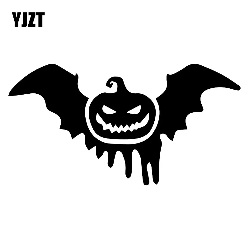 

YJZT 17.2X9CM Pumpkin Bat Halloween Funny Window Decoration Car Stickers Decals C25-0598