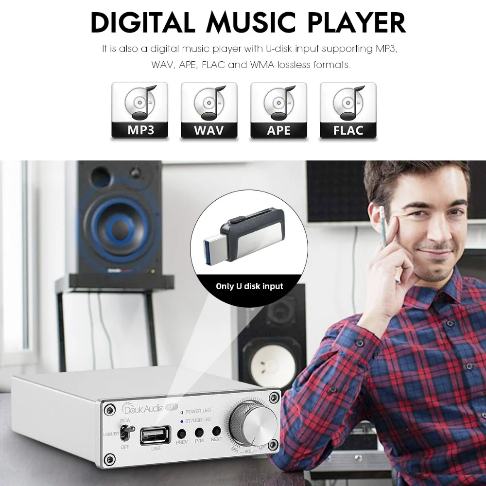 Nobsound Bluetooth 5,0 усилитель мощности 100 Вт/320 Вт стерео 2,0 канальный Сабвуфер Усилитель ВЧ бас Регулировка USB без потерь Музыкальный плеер