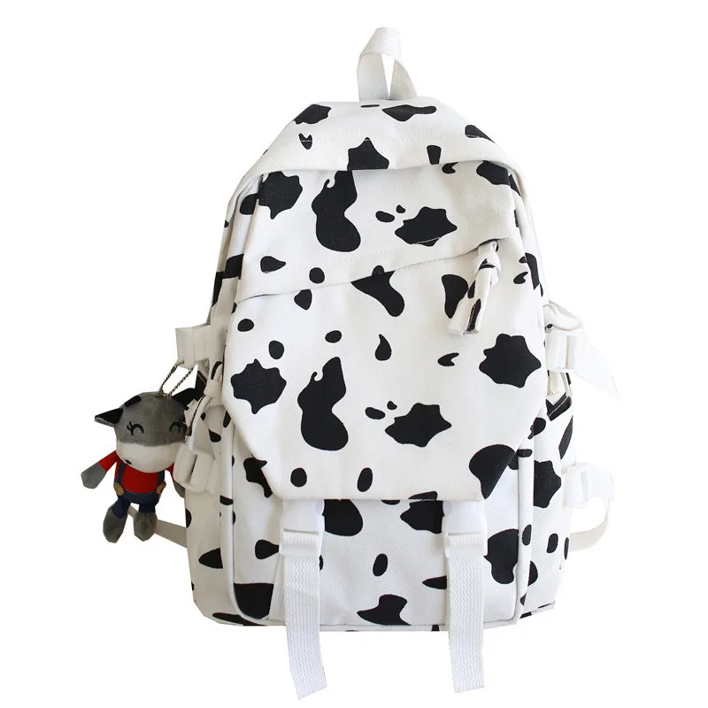 

New bag female Korean street personalized backpack fashion trend cow pattern backpack large capacity student bag male