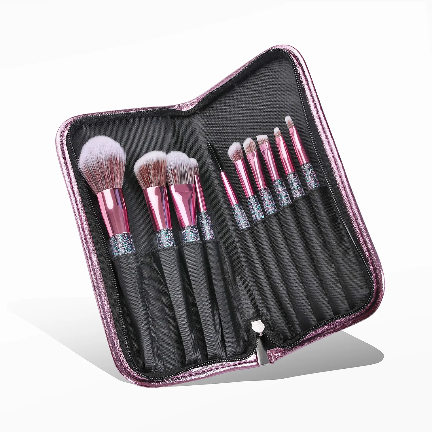 

10Pcs/Set Wood Handle Professional Makeup Brush Set Powder Eye Shadow Nose shadow highlight Foundation brushes