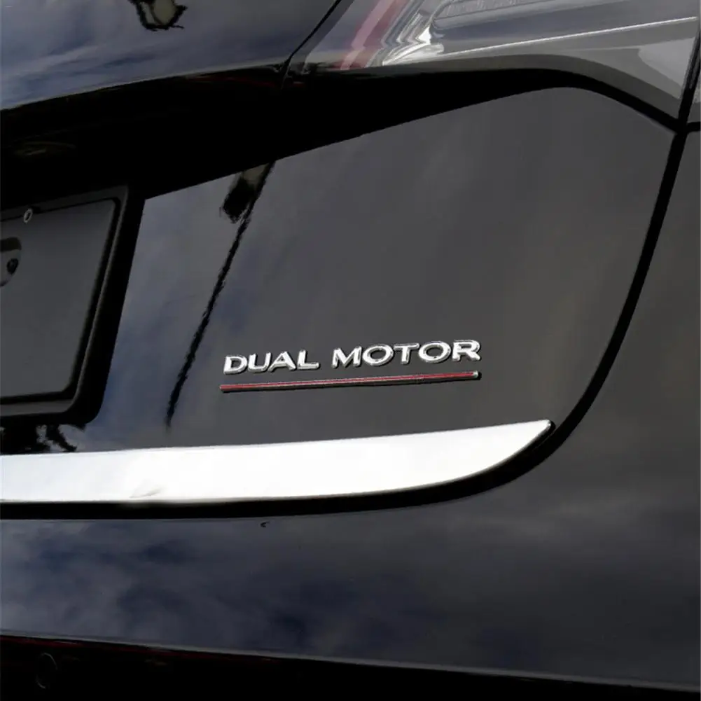 Двойной двигатель наклейки 3D металлический автомобиль задний багажник эмблема