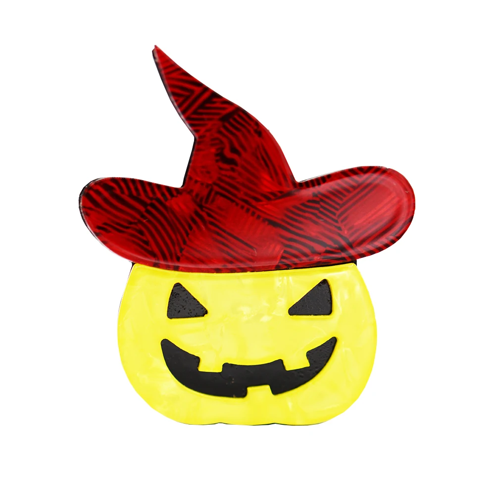 

Blucome Christmas Acrylic Brooches Yellow Pumpkin with Hat Corsage for Women Men Children Suit Scarf Hat Pins Kids Holiday Gifts