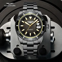 guanqin luxury retro 2022 new mechanical automatic watch mens watch ceramic bezel sapphire nh35 relogio masculino waterproof