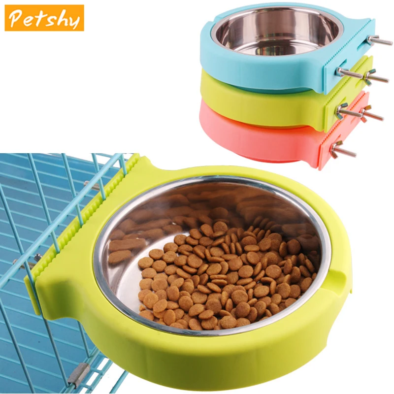 Petshy подвесной Шар любимчика Нержавеющая сталь Пластик кошка кормушка для воды и
