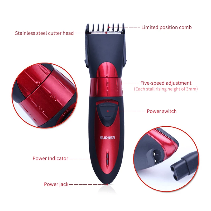 Профессиональная машинка для стрижки волос перезаряжаемый водонепроницаемый